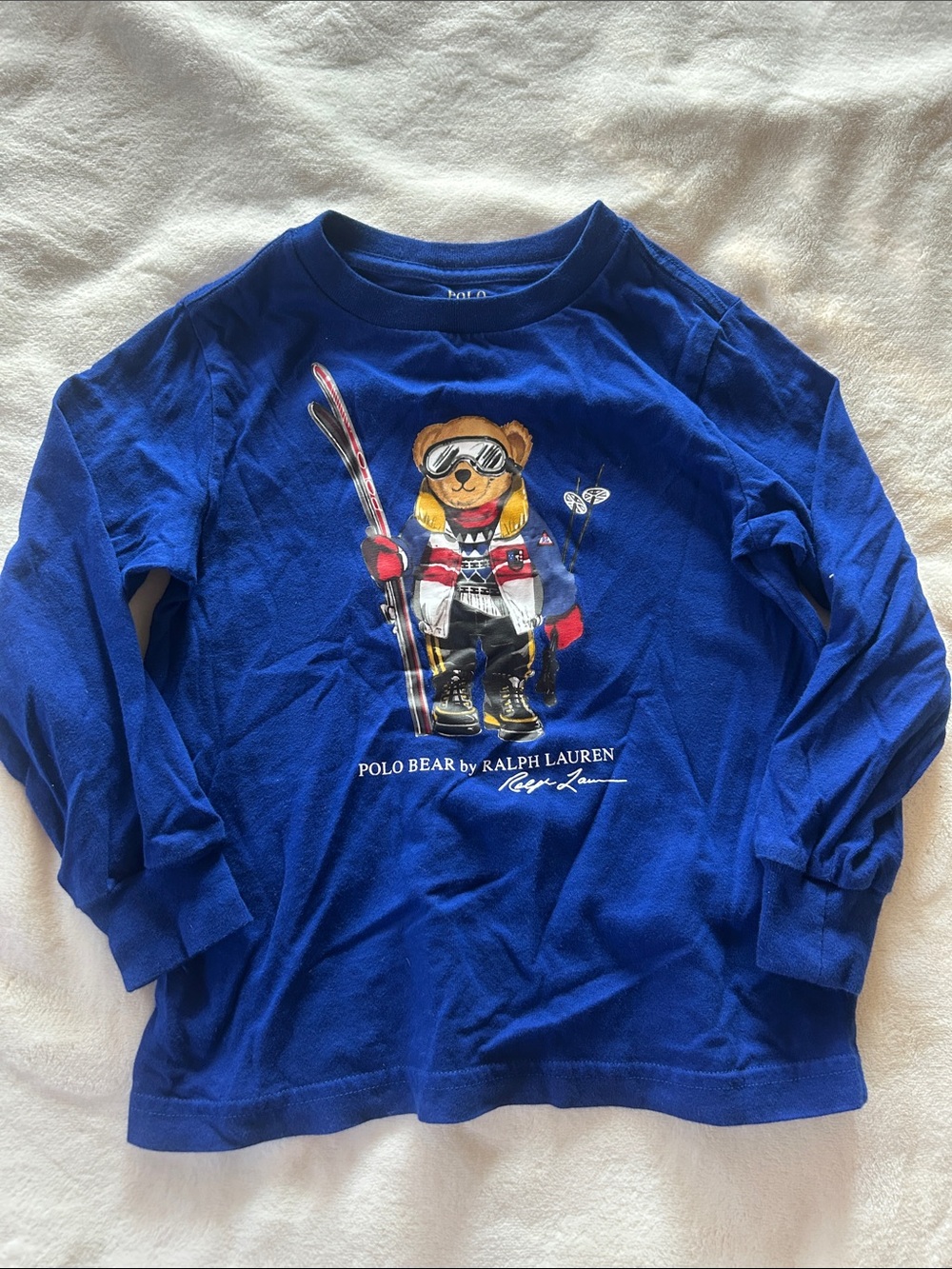 Ralph Lauren Polo Bear Ski Graphic Long-Sleeve Tee - Blue